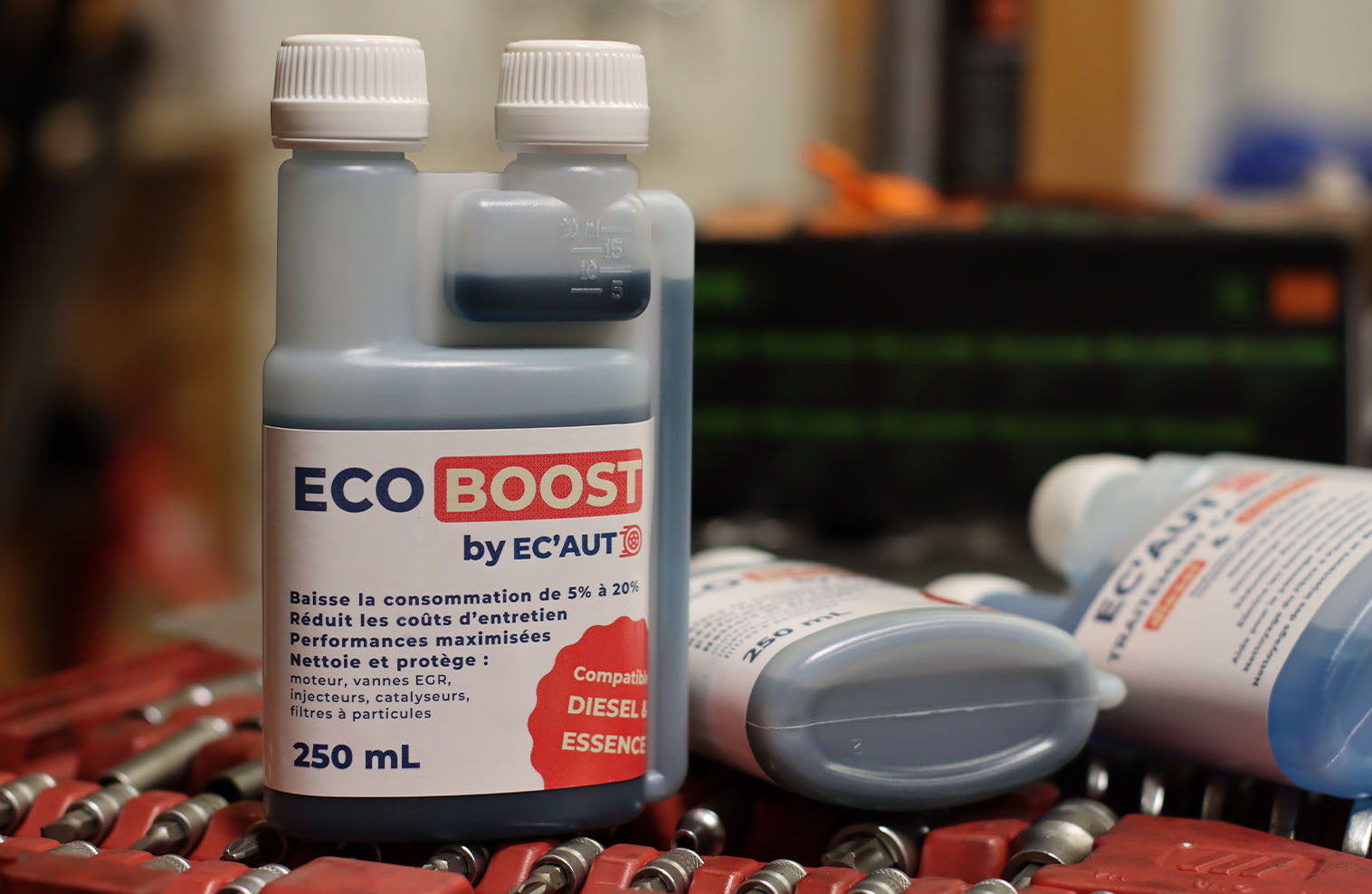 Échantillon de flacons d'EcoBoost